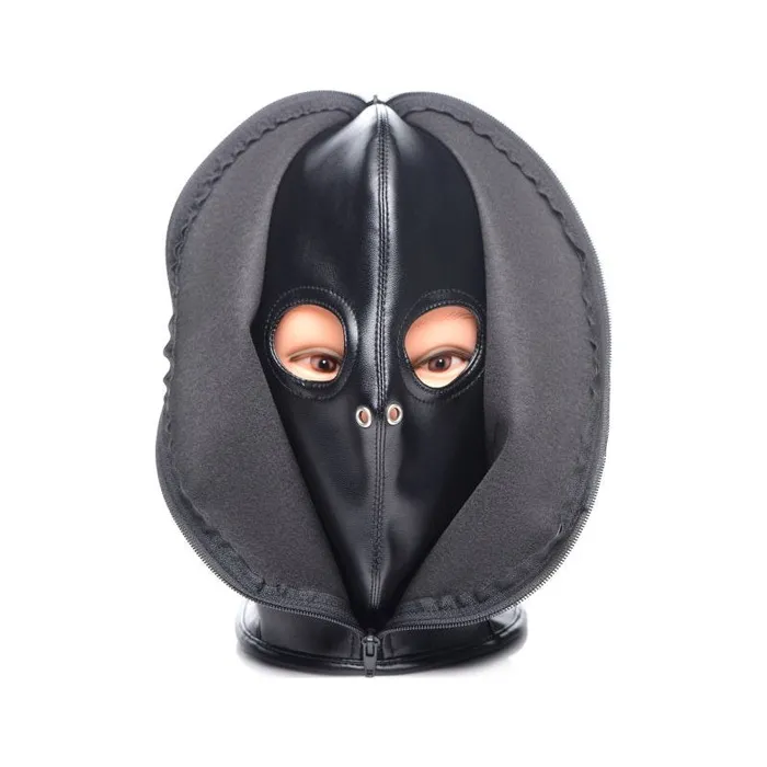 Anal Strict Zip Front Bondage Hood Black