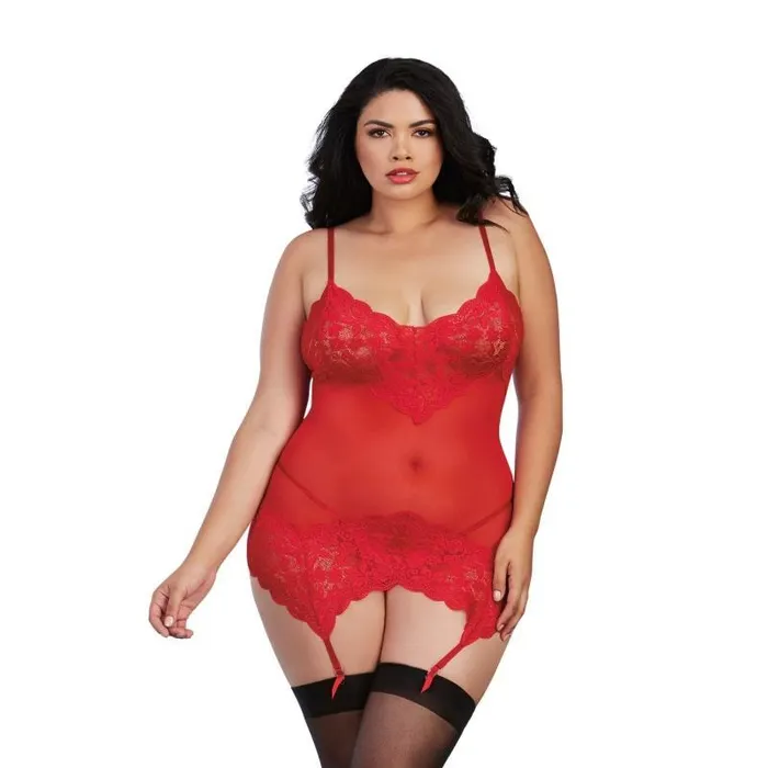 Dreamgirl Vibrators Garter Slip GString Queen Ruby
