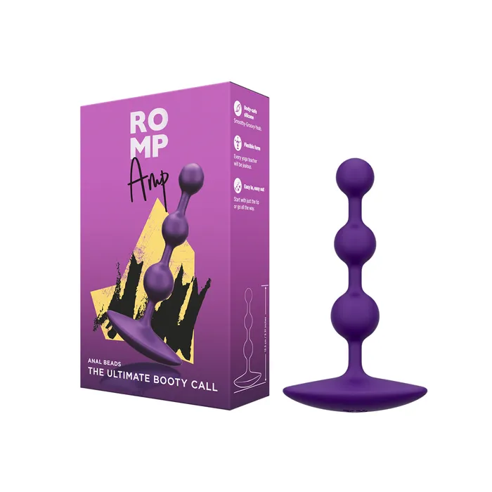 Romp Amp Flexible Anal Beads - Violet | Wow Tech Male Sex Toys