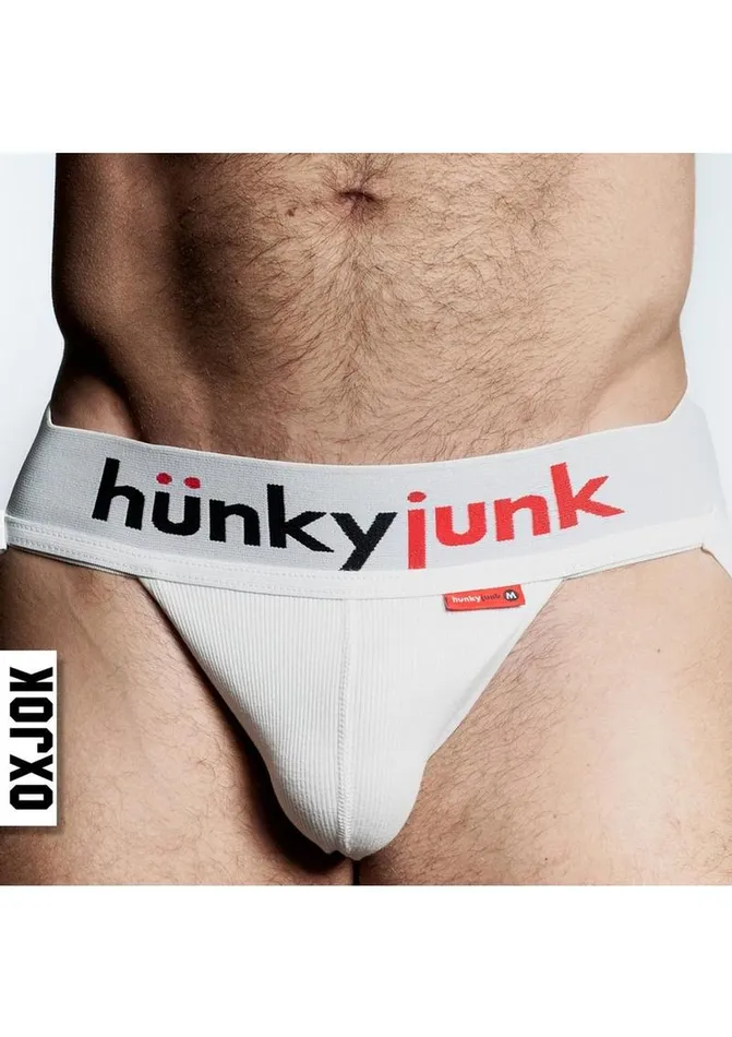 Oxballs Female Sex Toys Hunker Comfy Pouch SliderStrap Jock White Snow