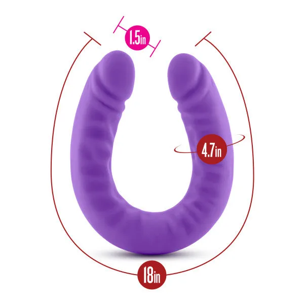 Dildos Blush Novelties Ruse 18 Silicone Slim Double Dong Purple 