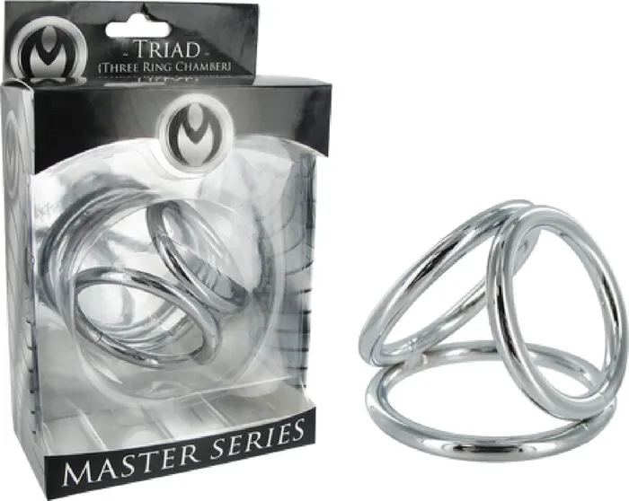 XR Brands Male Sex Toys Triad Chamber Cock And Ball Cage Large Silver