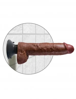 Pipedream Products Dildos King Cock 10in Cock WBalls Brown Vibrating Pipedream Products Dildos King Cock 10in Cock WBalls Brown Vibrating