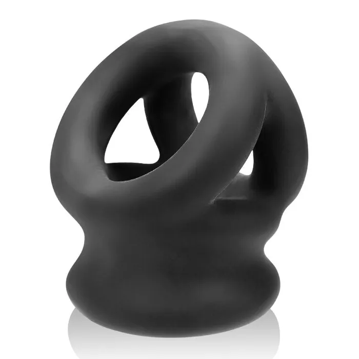 Tri Squeeze Cocksling Ball Stretcher Oxballs SiliconeTpr Blend Black Ice OXBALLS Anal