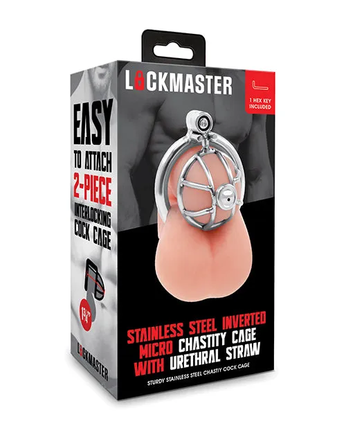 Electric Eel Lockmaster Stainless Steel Inverted Micro Chastity Cage wUrethral Straw Male Sex Toys Electric Eel Lockmaster Stainless Steel Inverted Micro Chastity Cage wUrethral Straw Male Sex Toys