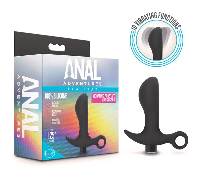 Anal Adventures Platinum By Blush Prostate Massager 01 Curved Black 425Inch Vibrating Rechargeable Anal Plug Blush Anal Anal Adventures Platinum By Blush Prostate Massager 01 Curved Black 425Inch Vibrating Rechargeable Anal Plug Blush Anal