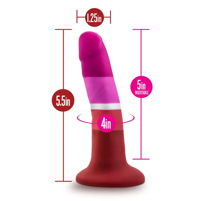 Avant By Blush Pride Beauty P3 Artisan 5 Inch Dildo with Suction Cup Base Elegantly Made with Smooth Ultrasilk Purio Silicone Blush Anal