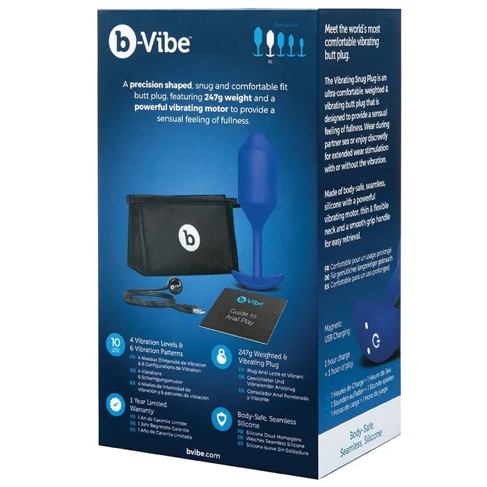BVibe Vibrating Snug PlugNavy XL B Vibe Male Sex Toys BVibe Vibrating Snug PlugNavy XL B Vibe Male Sex Toys
