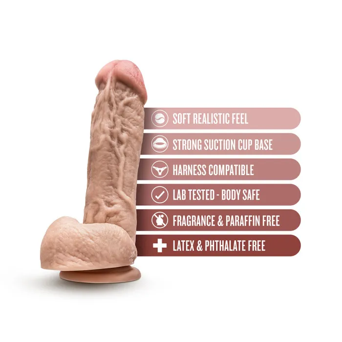 Blush Dr Skin By Blush Mr D 85 Inch Long Dildo with Suction Cup Balls Beige Dildos