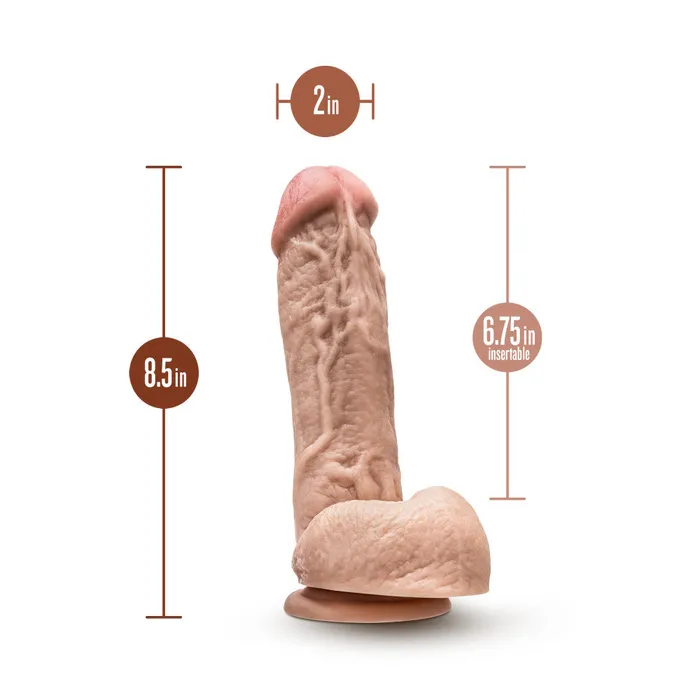 Blush Dr Skin By Blush Mr D 85 Inch Long Dildo with Suction Cup Balls Beige Dildos