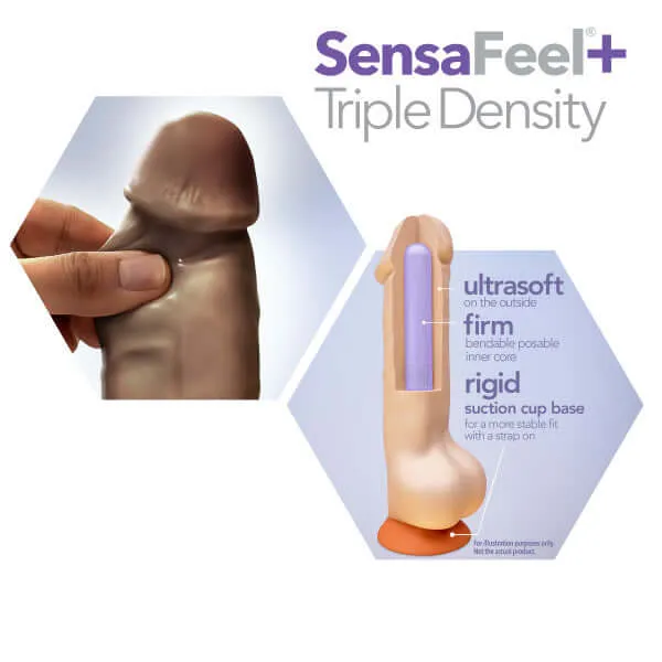 Dildos Blush Novelties Dr Skin Plus 8 inches Posable Dildo with Balls Chocolate Dark Brown