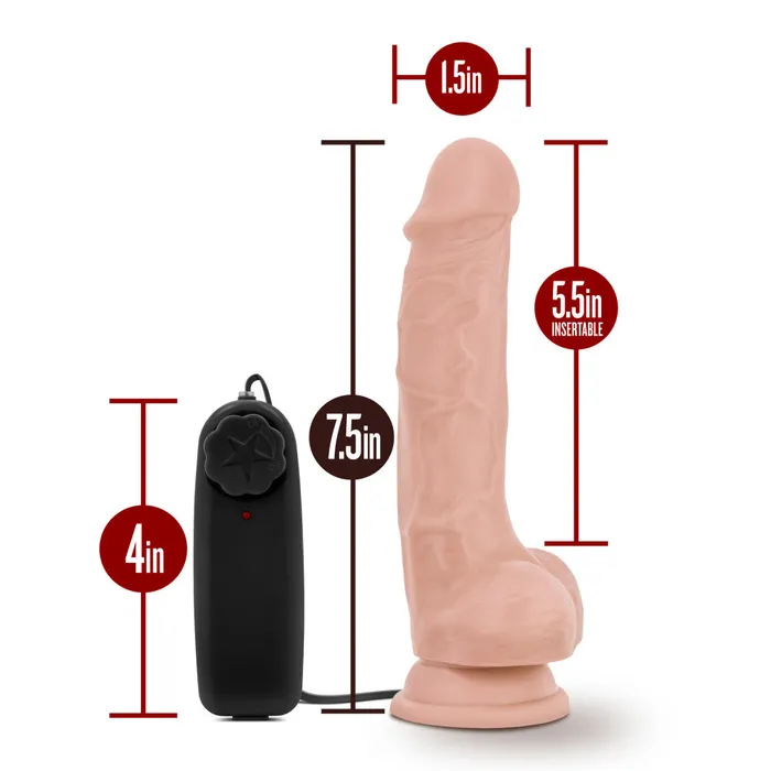 Dildos Dr Skin By Blush Dr Tim Realistic Vanilla 75Inch Long Remote Control Vibrating Dildo With Suction Cup Base Blush