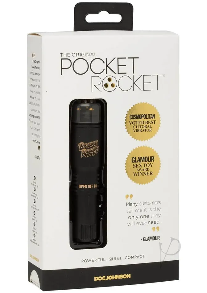 Doc Johnson Enterprises Anal Black Pocket Rocket 4 Compact and Powerful Mini Massager Doc Johnson Enterprises Anal Black Pocket Rocket 4 Compact and Powerful Mini Massager
