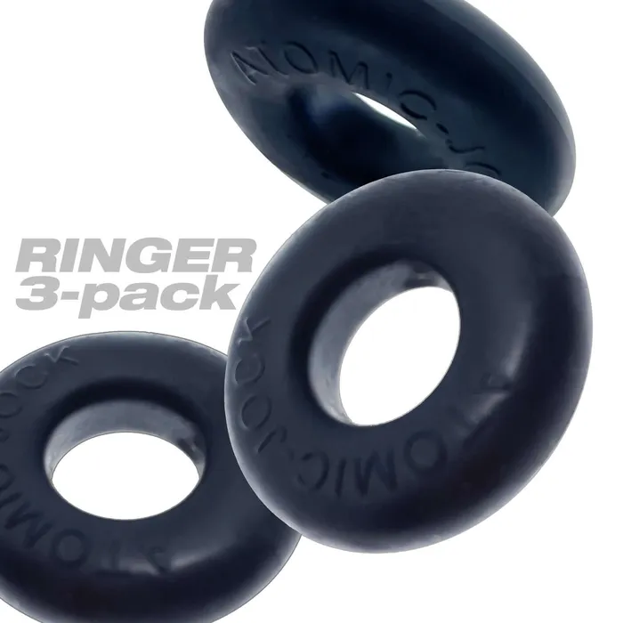 Female Sex Toys Enhance Intimacy with Ringer 3 Pack Cock Rings in Night Black Oxballs OXBALLS