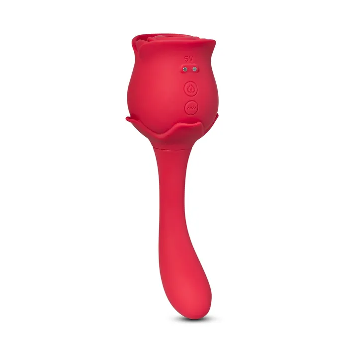 Female Sex Toys GHETTOFF Silicone Clitoral Sucking Rose with 10 Speeds and GSpot Vibrator