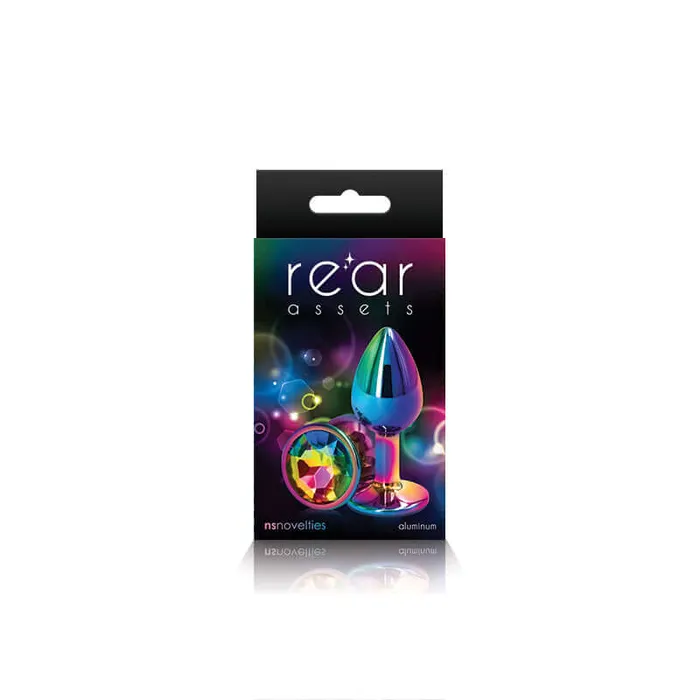NS Novelties Dive into Colorful Delights Rear Assets Multicolor Small Rainbow Butt Plug Small Anal