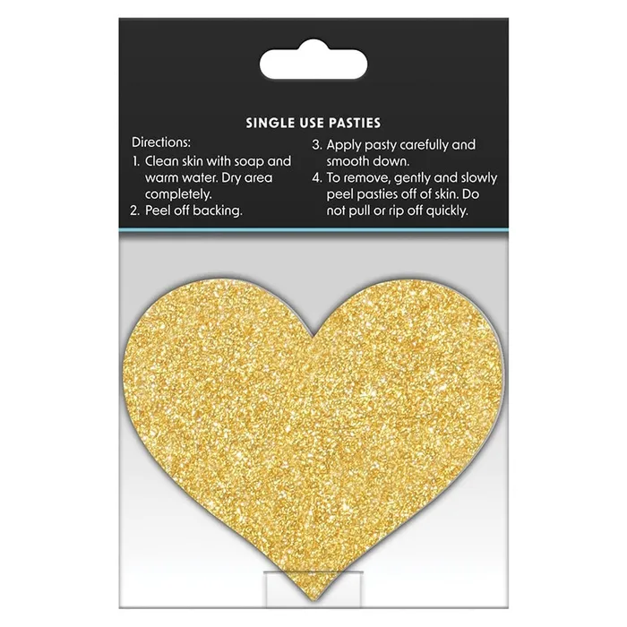 NS NOVELTIES Pretty Pasties Glitter HeartsBlkGold 2pk Vibrators