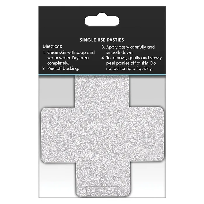 Pretty Pasties Glitter CrossRedSilver 2pk NS NOVELTIES Vibrators