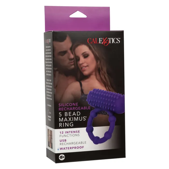 Silicone Rechargeable 5 Beads Maximus Ring California Exotic Novelties Male Sex Toys