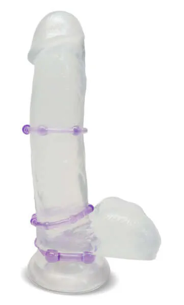 Stay Hard Cock Ring Purple Trio Enhanced Pleasure and Performance Blush Novelties Male Sex Toys