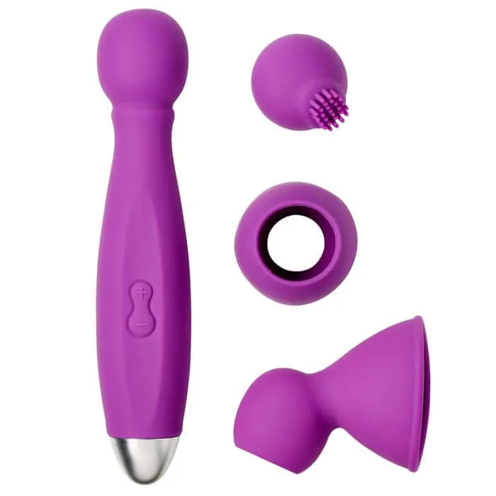 Vibrators Cloud 9 Novelties CLOUD 9 HEALTH WELLNESS WAND KIT 9 FUNCTION FLEXIBLE HEAD PURPLE