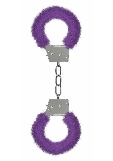Vibrators SHOTS AMERICA Ouch Beginners Furry Handcuffs Soft Faux Fur Quick Release Purple