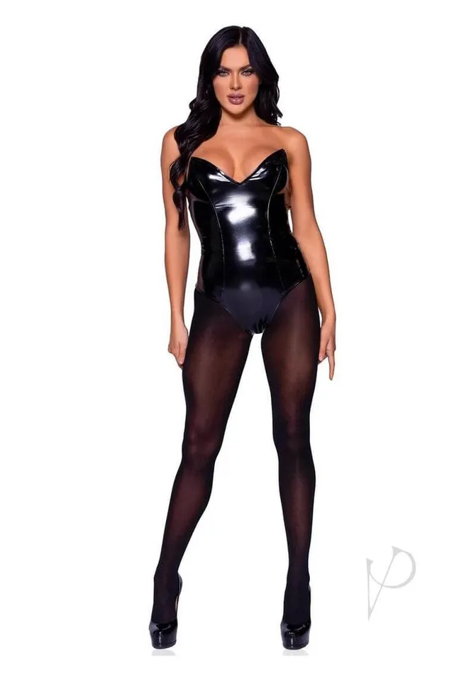 Vinyl Boned Bodysuit Lg Black Leg Avenue Inc Anal